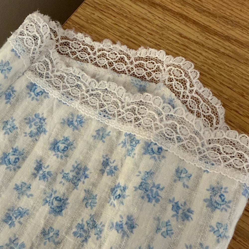 VTG Willow Creek Nightgown & Robe Set Peignoir Floral Lace Prairie style LARGE - Picture 14 of 14